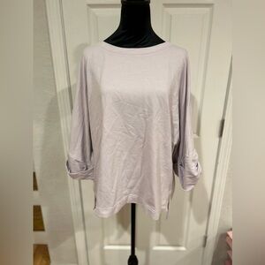 New York & Company Lavender 3/4 Sleeve Relaxed Fit Top -  Size Large